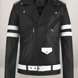 Monza Biker Black Leather Jacket