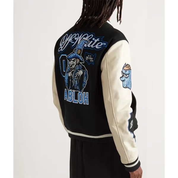 Off-White Appliquéd Felt and Varsity Jackets