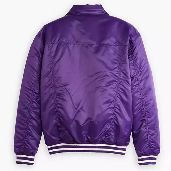 Purple Los Angeles Lakers Trucker Full-Snap Satin Jacket