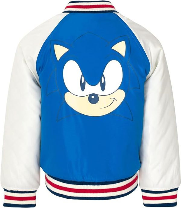 SEGA Sonic the Hedgehog Zip Up Varsity Bomber Jacket