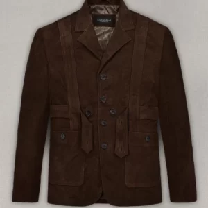 Safari Dune Suede Dark Brown Leather Blazer