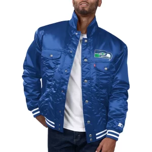 Seattle Seahawks Silver Tab Trucker Satin Jacket