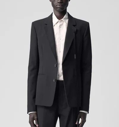 Serge Fitted Tailored Black Blazer