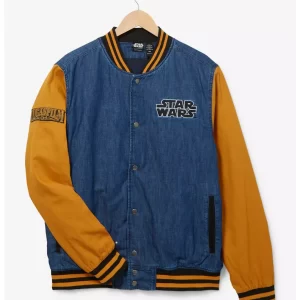 Star Wars Logo Blue Denim Varsity Jacket