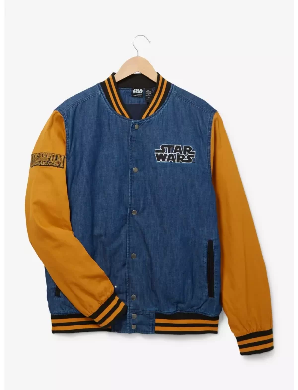 Star Wars Logo Blue Denim Varsity Jacket