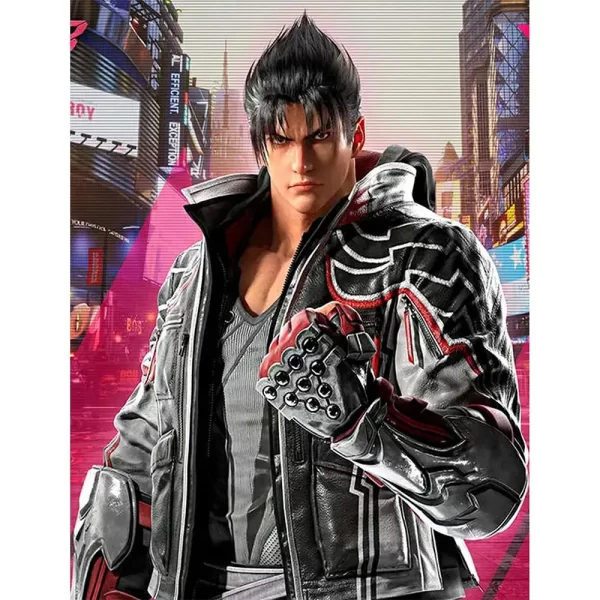 Tekken 8 Jin Kazama Black Leather Jacket