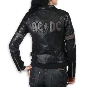 Women’s Megyn AC/DC Black Leather Jacket