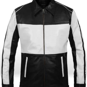 Your Name Black & White Leather Jacket