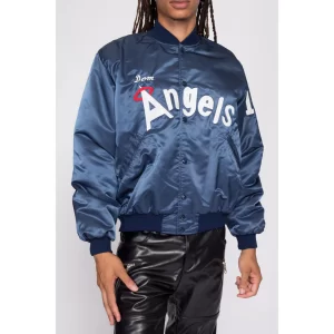 80s Angels Baseball Team Satin Varsity Jacket