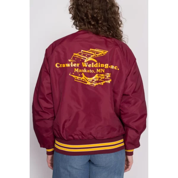 80s Crawler Welding Uniform Varsity Maroon Jacket