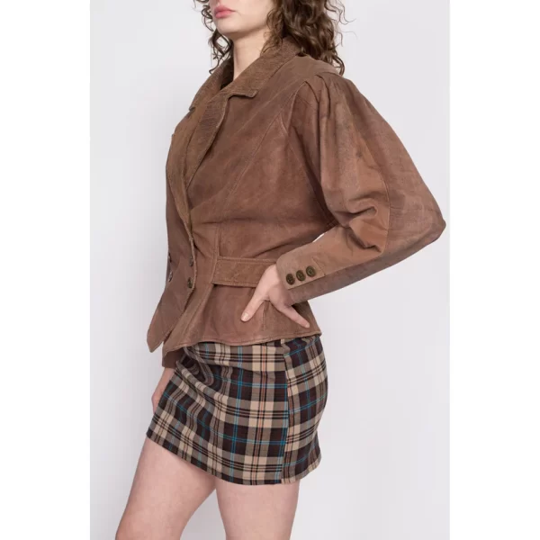 80s G-III Cinched Waist Cropped Suede Jackets