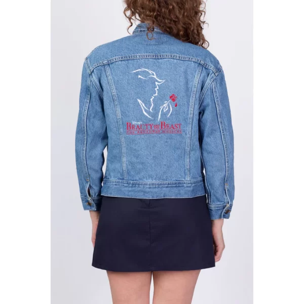 90s Beauty And The Beast Blue Denim Jacket