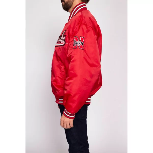 90s University Of Nebraska Satin Varsity Jacket