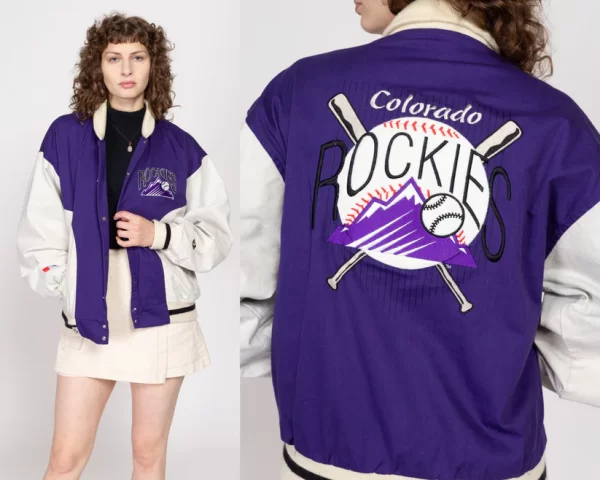 Colorado Rockies MLB Denim Varsity Jackets