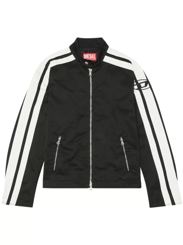 Diesel J-beck Logo-embroidered Biker Black Jacket