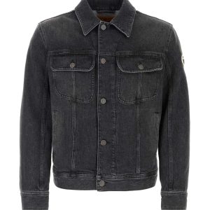 Men Dark Gray Denim Jacket