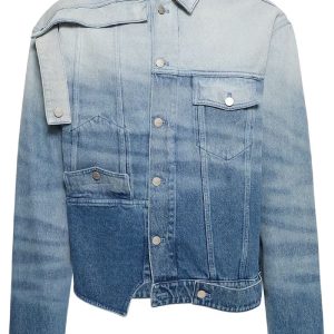 Men Upside Down Blue Denim Jacket