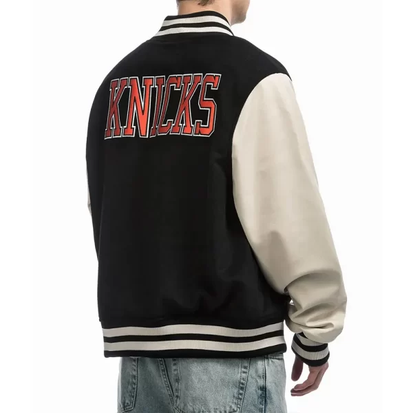 NY Knicks Black & Off White Varsity Jackets