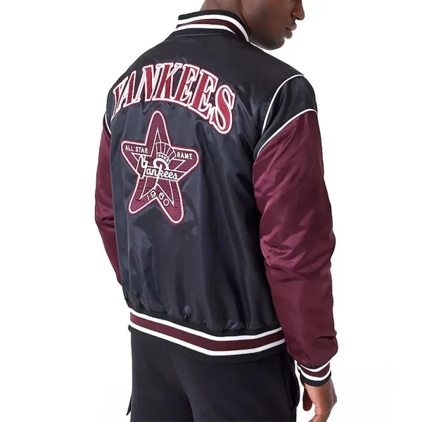 NY Yankees Black & Maroon Satin Jackets