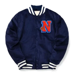 New York Knicks Navy Corduroy Varsity Jacket