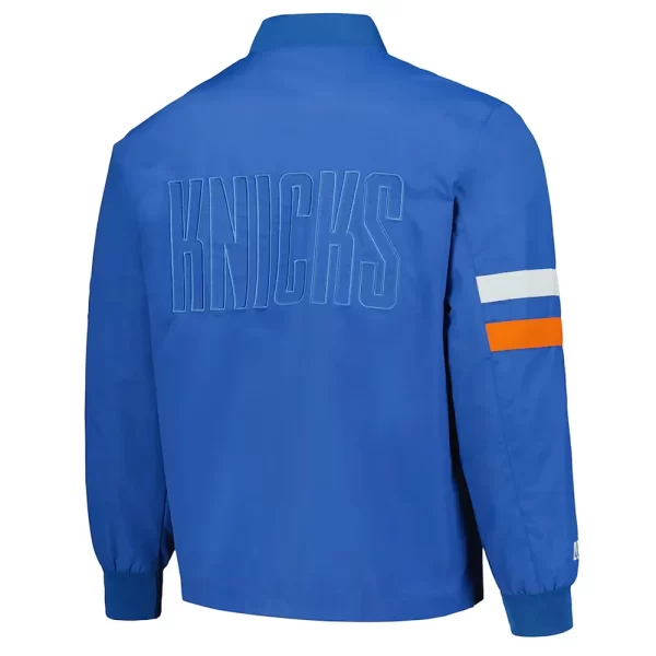 New York Knicks Stitch Applique Full-Zip Blue Cotton Jacket