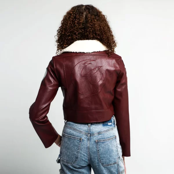 Rebel Faux Leather Cropped Moto Faux Leatherj Acket