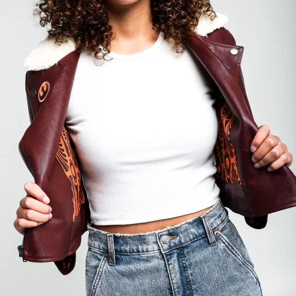 Rebel Faux Leather Cropped Moto Jackets