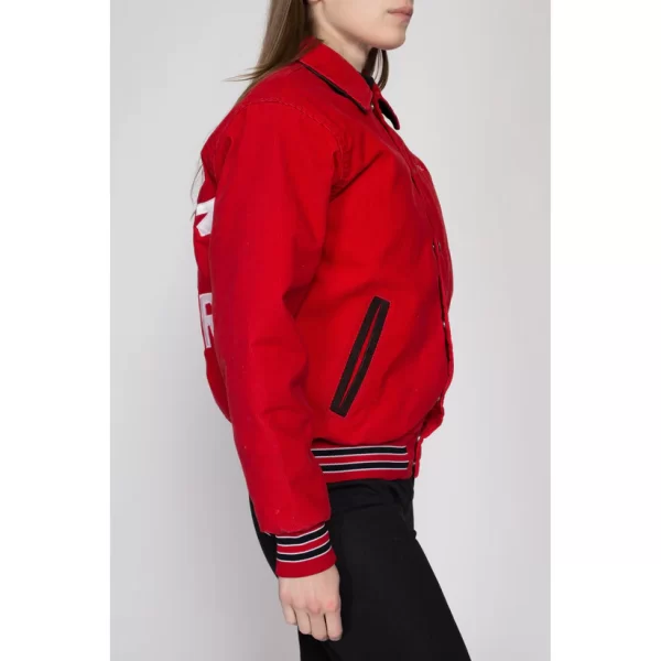 Small 80s Corduroy Soccer Team Varsity Jacket