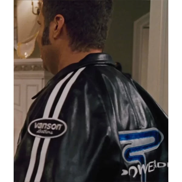 Talladega Nights Ricky Bobby Powerade Black Racer Leather Jacket