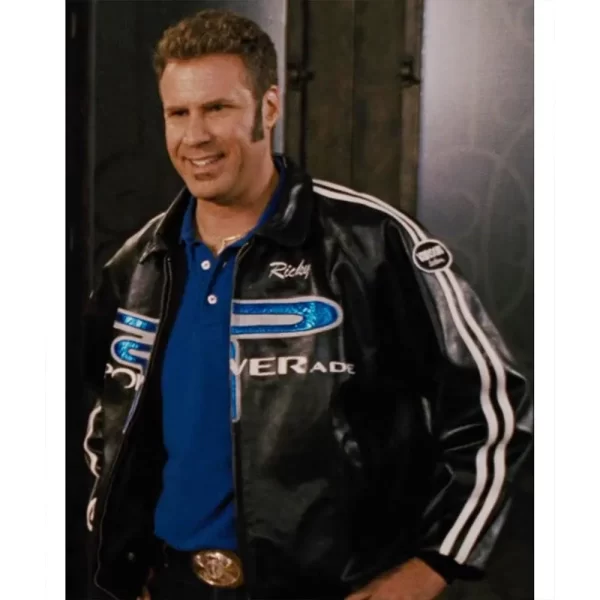 Will Ferrell Talladega Nights Leather Black Jacket