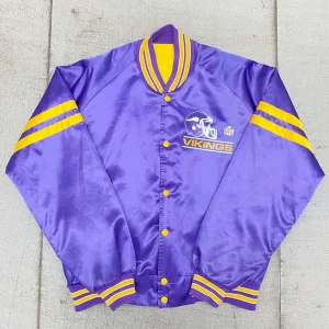 1980’s Minnesota Vikings Spellout Bomber Satin Jacket