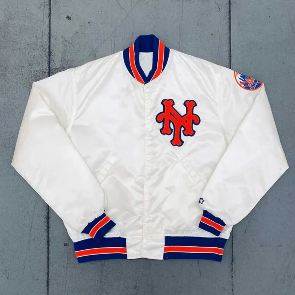 1980’s NY Mets White Satin Bomber Jacket