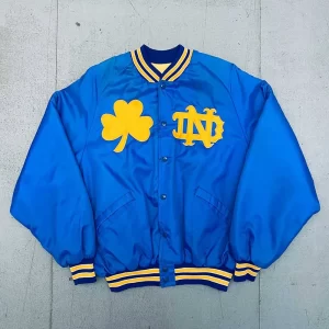 1980’s Notre Dame Fighting Irish Spellout Royal Bomber Jacket