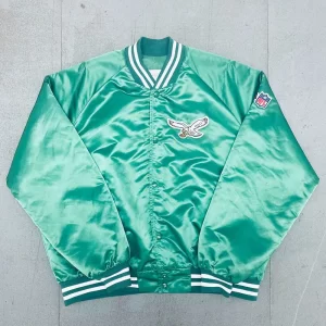 1980’s Philadelphia Eagles Green Satin Bomber Jacket