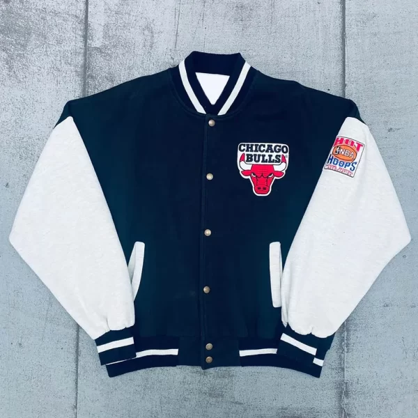 1990’s Chicago Bulls Black and White Varsity Jacket