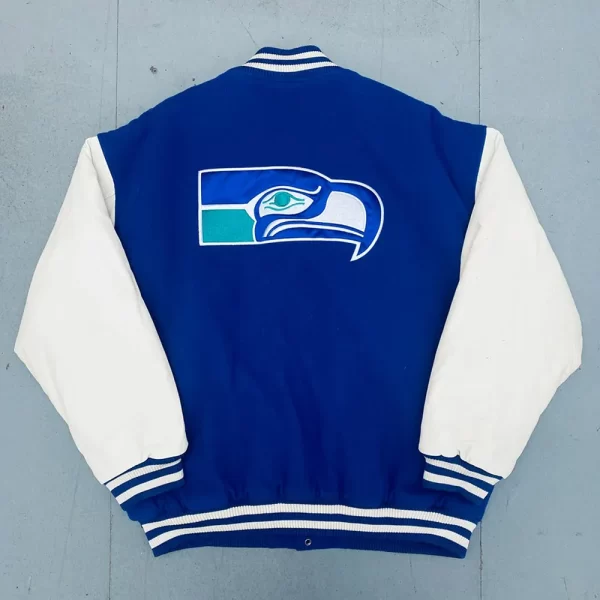 1990’s Seattle Seahawks Royal and White Varsity Jacket