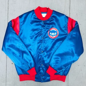 1992 Chicago Cubs Bomber Royal Blue Satin Jacket