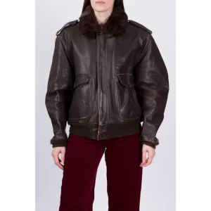 70s Schott G-1 Brown Leather Bomber Flight Jacket