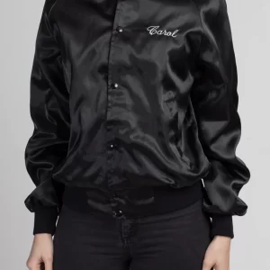 80s Marvel School Of Dance Black Satin Bomber Jacket