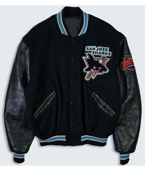 90’s San Jose Sharks Delong Black Varsity Jacket