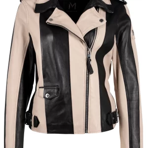 Armilla CF Leather Black and Beige Jacket