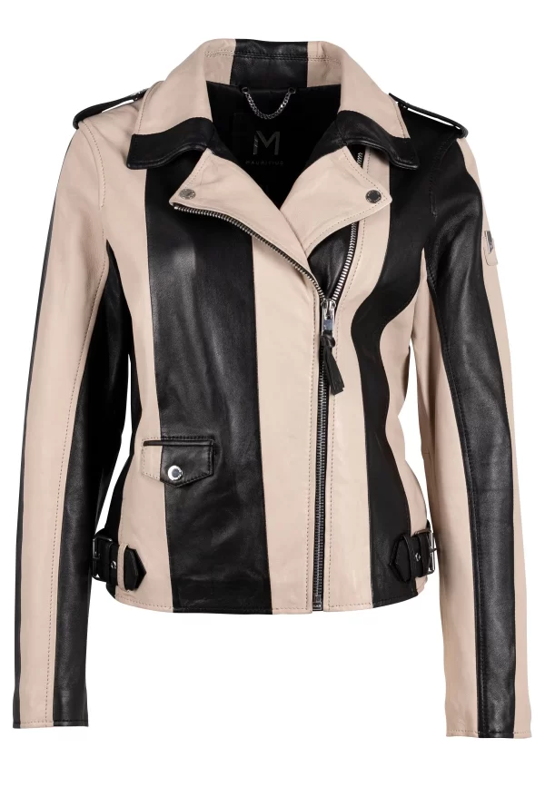 Armilla CF Leather Black and Beige Jacket