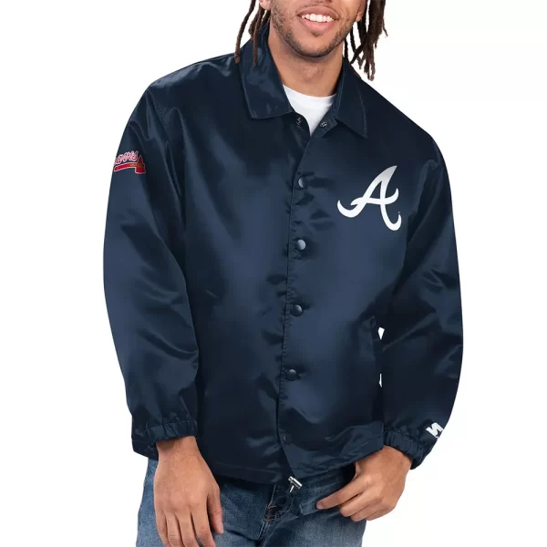 Atlanta Braves Option Route Coaches Satin Jacket