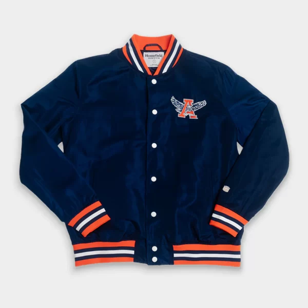 Auburn Tigers Retro War Eagle Logo Navy Bomber Jacket