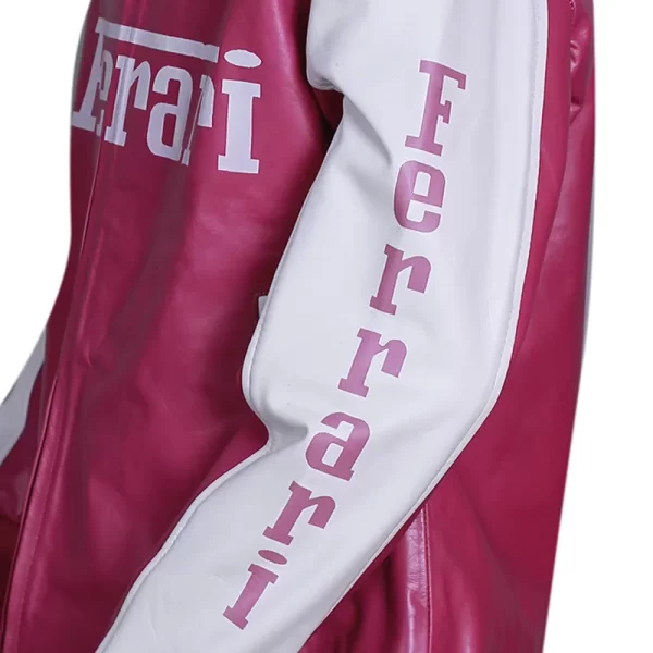 Barbie 2023 Pink Ferrari Leather Jacket