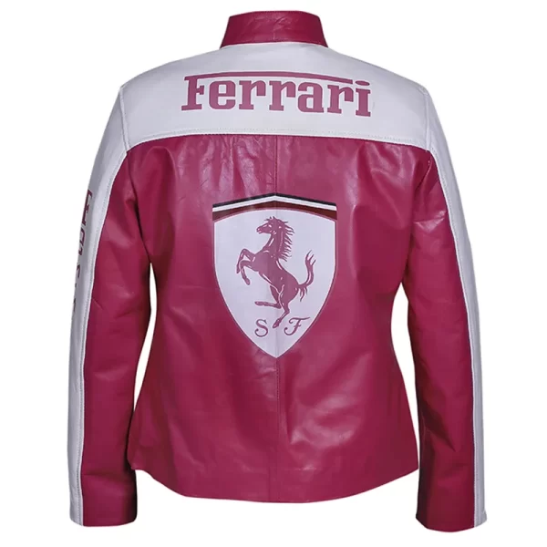 Barbie 2023 Pink Ferrari Leather Zip Jacket