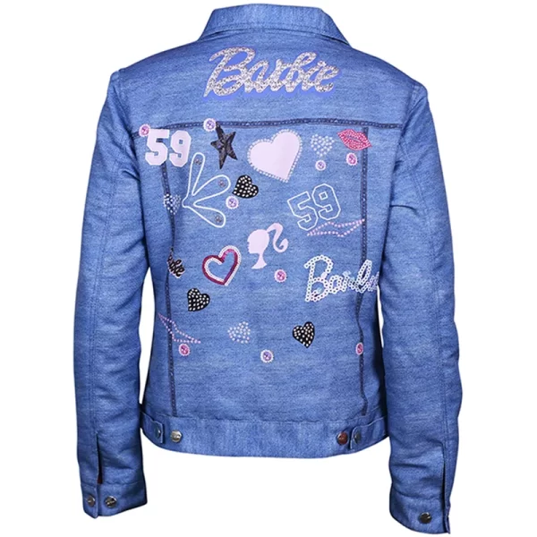 Barbie x Unique Vintage Barbie Logo Kerstie Jean Blue Jacket