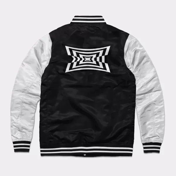 Big 12 Conference Black & White Full-Snap Varsity Satin Jacket