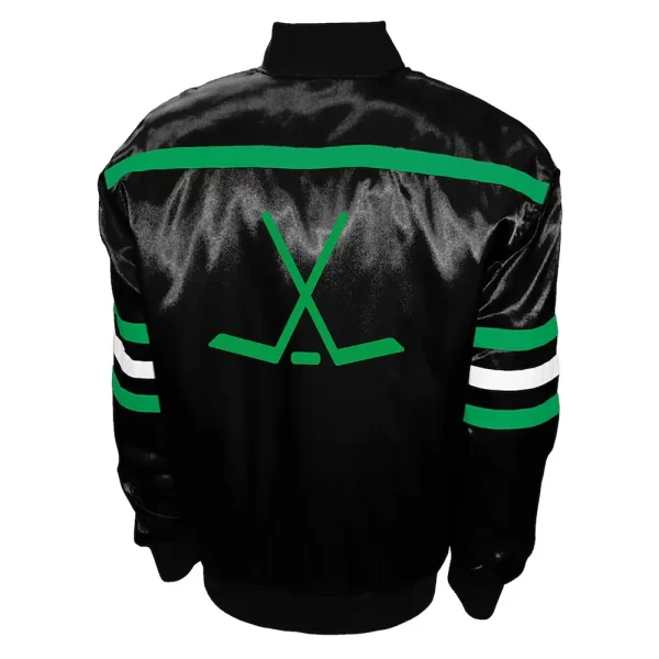 Black North Dakota 2nd Era Full-Snap Satin Jacket