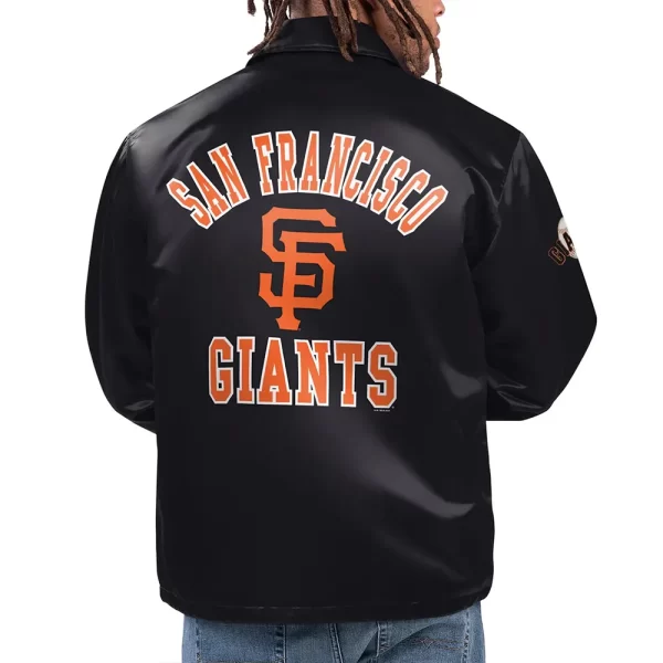 Black Option Route Coaches San Francisco Giants Full-Snap Satin Jacket